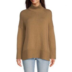 $495 MSRP Vince Trapeze Turtleneck Wool Cashmere Sweater Sandshell Tan Size M/L